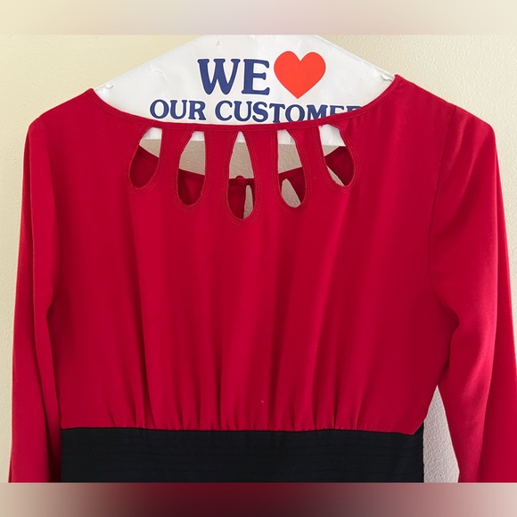 White House Black Market Red and White Dress Size 2 - Picture 3 of 9